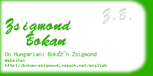 zsigmond bokan business card